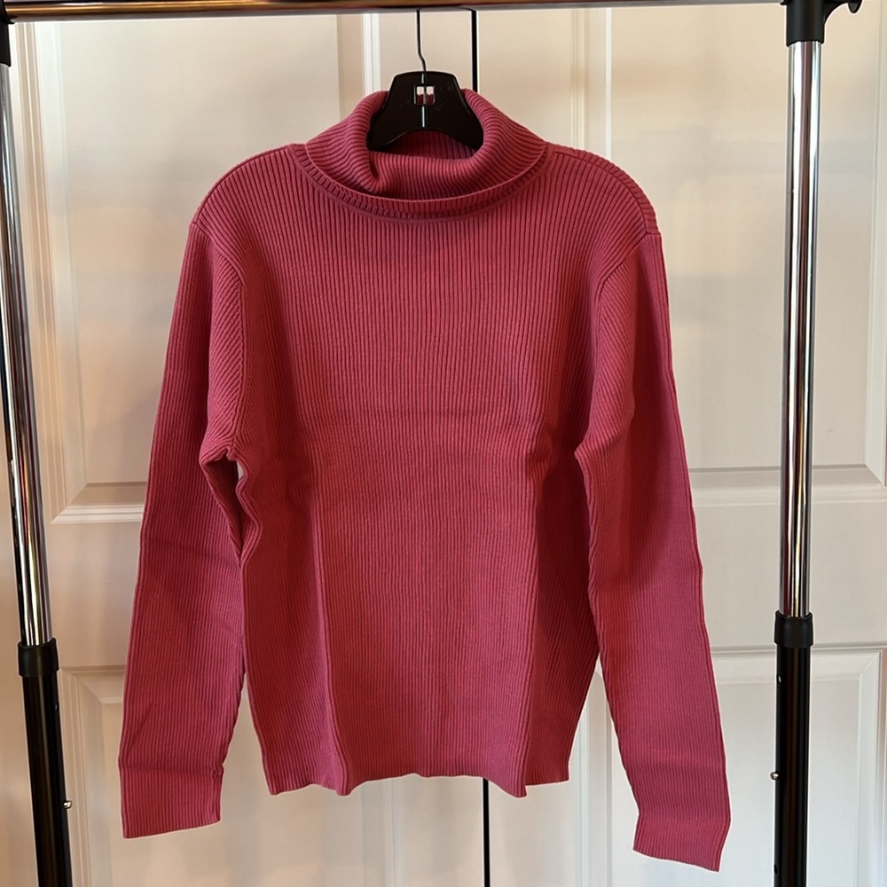 Appleseed's Women's Pink Mauve Ribbed Sweater Turtleneck NWT